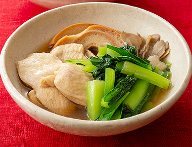 小松菜と鶏肉の治部煮