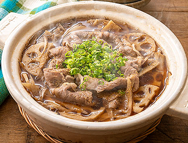 牛肉と根菜の山椒じょうゆ鍋