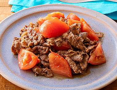 トマトと牛肉の甘辛炒め