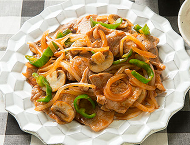 豚肉のナポリタン風炒め