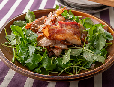 豚肉とみつ葉のおかずサラダ