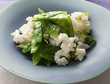 絹さやといかの山椒あえ